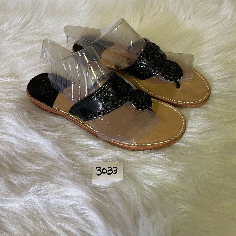 Palm Beach Sandals Women's Black Flat Size 9 Summer Casual Vacation Cruise